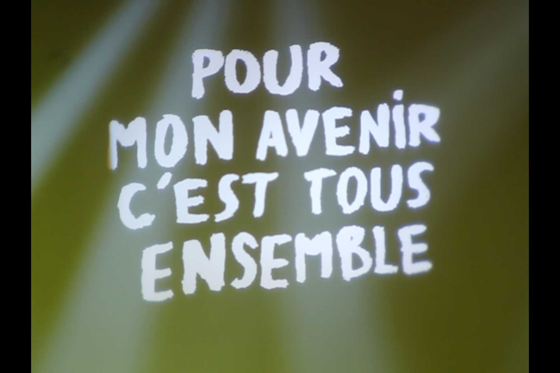 Projektion auf dem Kongress der CGT Pour mon Avenir c'est tous Ensemble  Fotografie von Heiko Schäfer