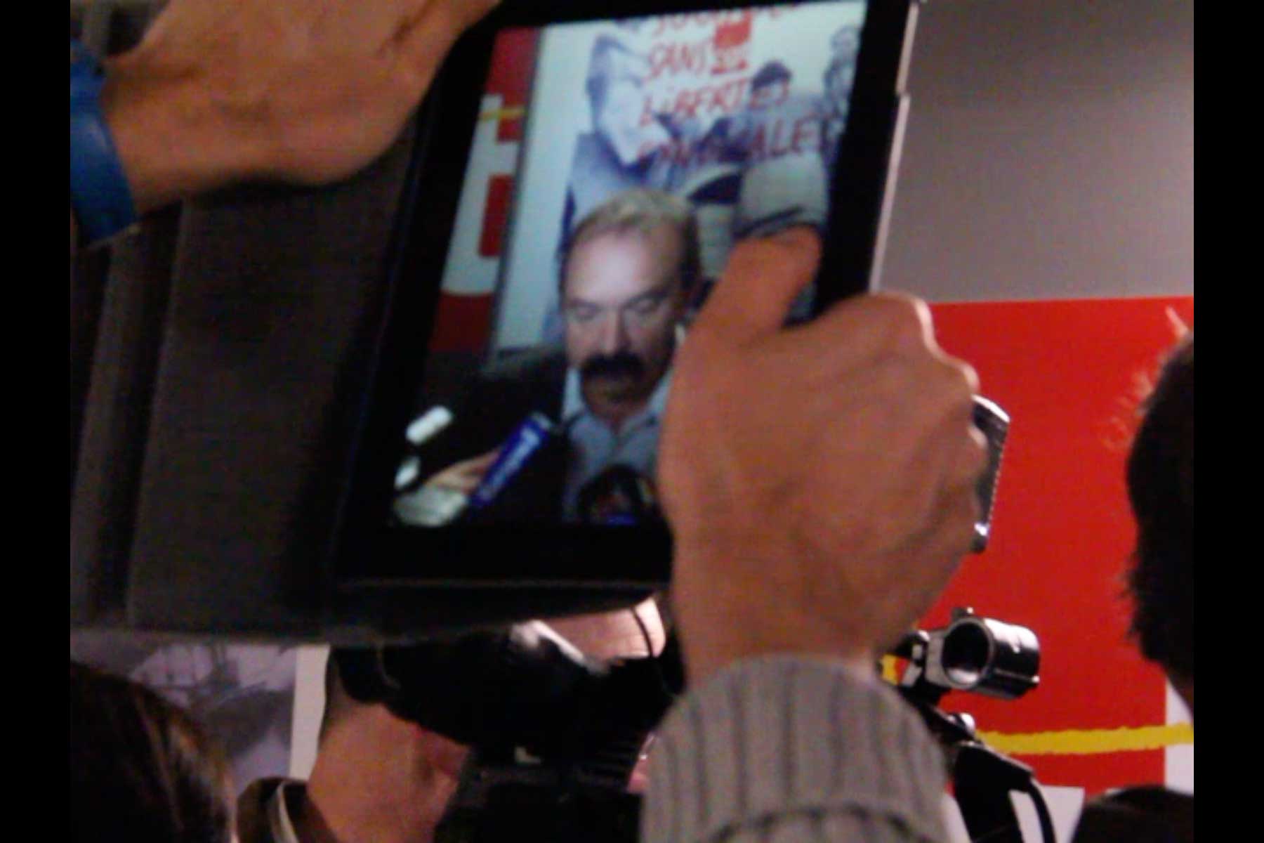 Eine Pressekonferenz mit dem Generalsekretär der CGT Philippe Martinez  Fotografie von Heiko Schäfer