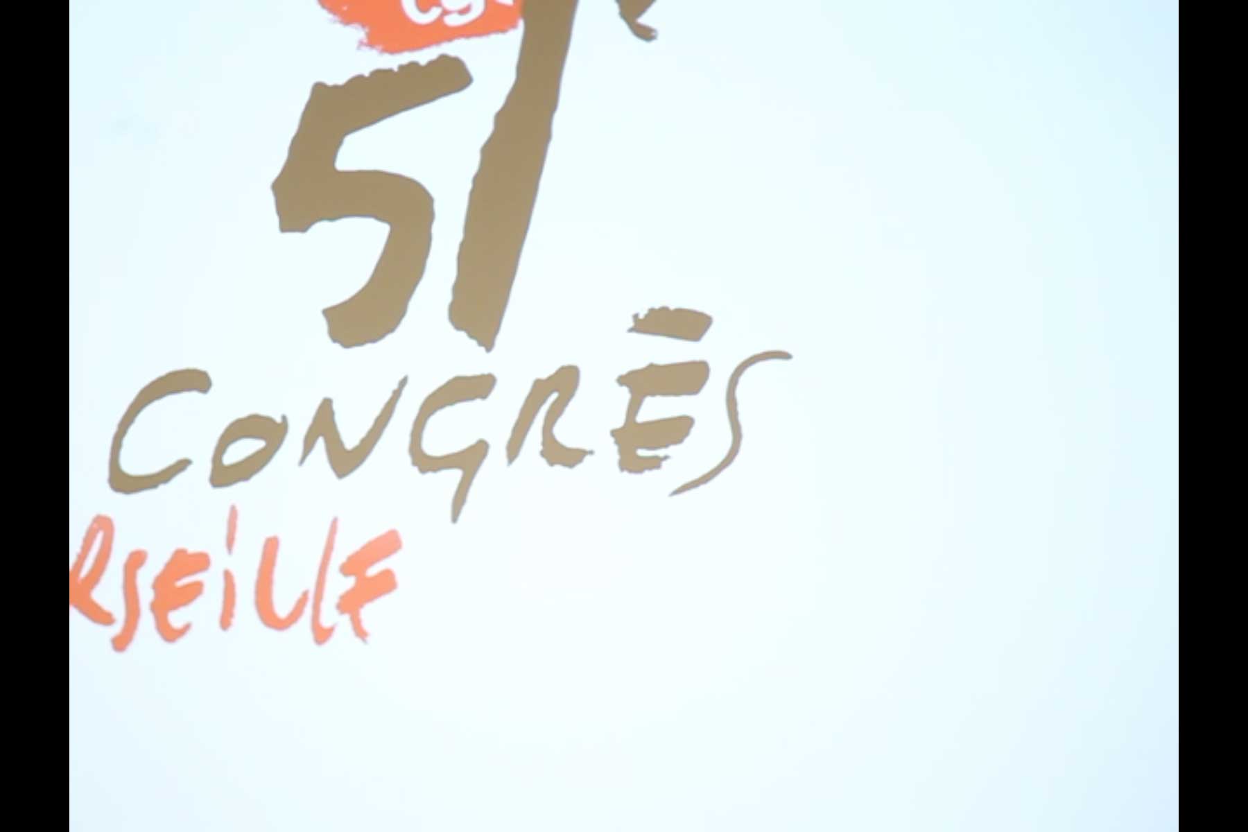 Projektion mit einer Grafik des 51. Kongress in Marseille  Fotografie von Heiko Schäfer