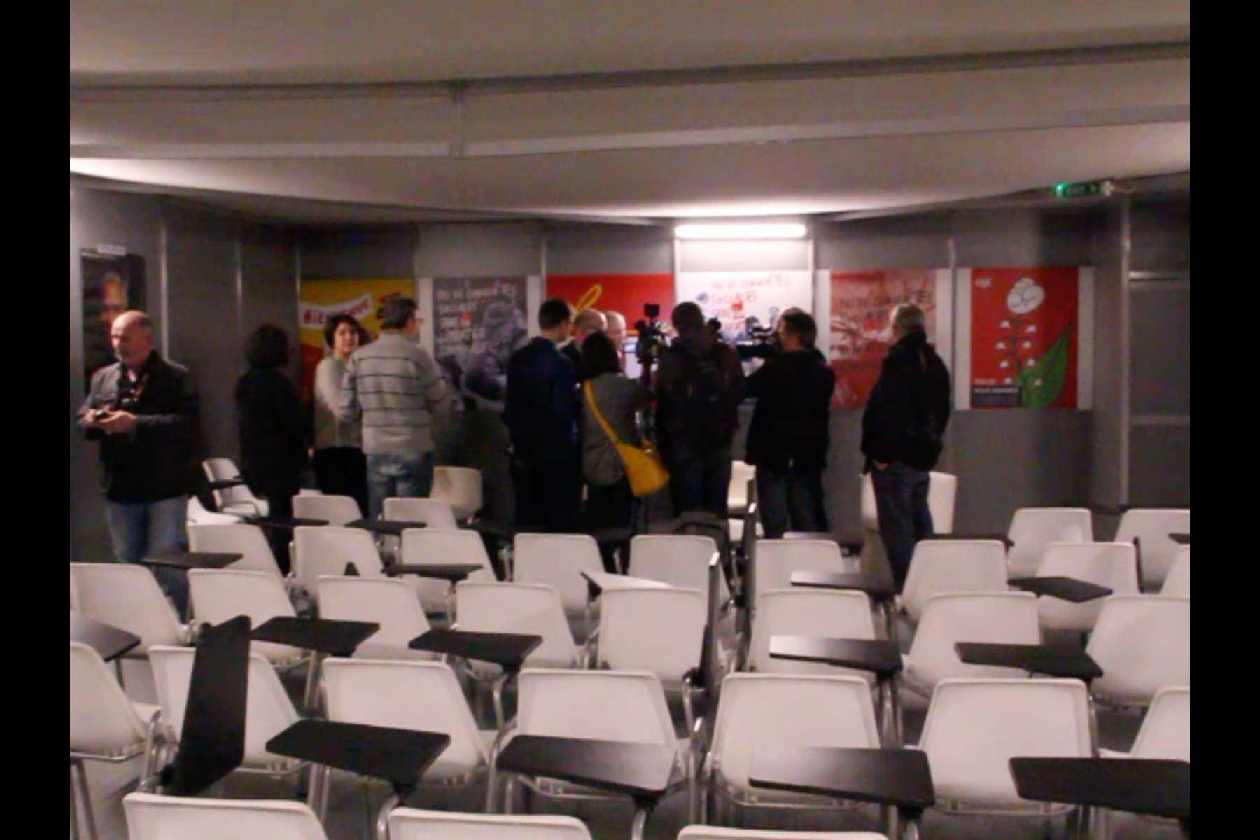 Eine Pressekonferenz mit dem Generalsekretär der CGT Philippe Martinez  Fotografie von Heiko Schäfer