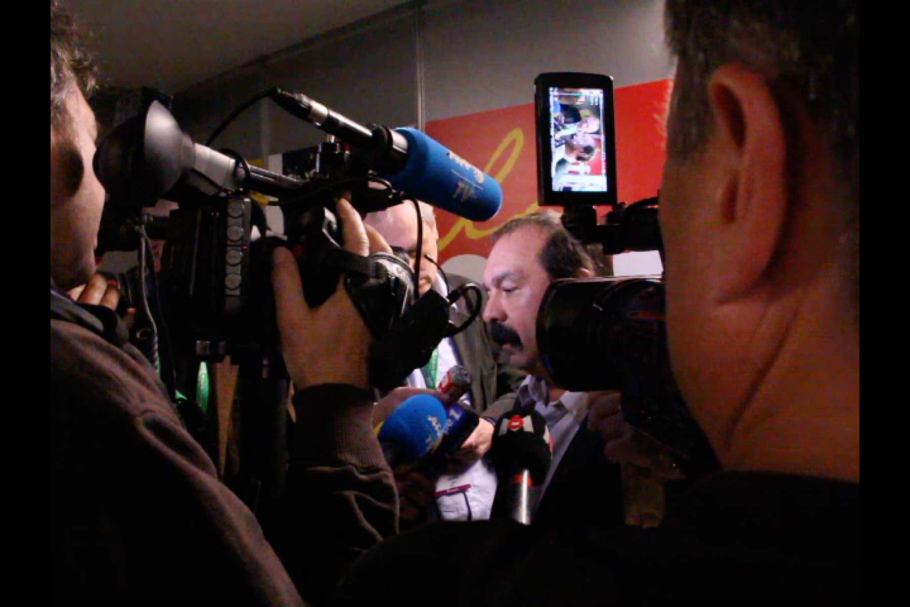 Eine Pressekonferenz mit dem Generalsekretär der CGT Philippe Martinez  Fotografie von Heiko Schäfer