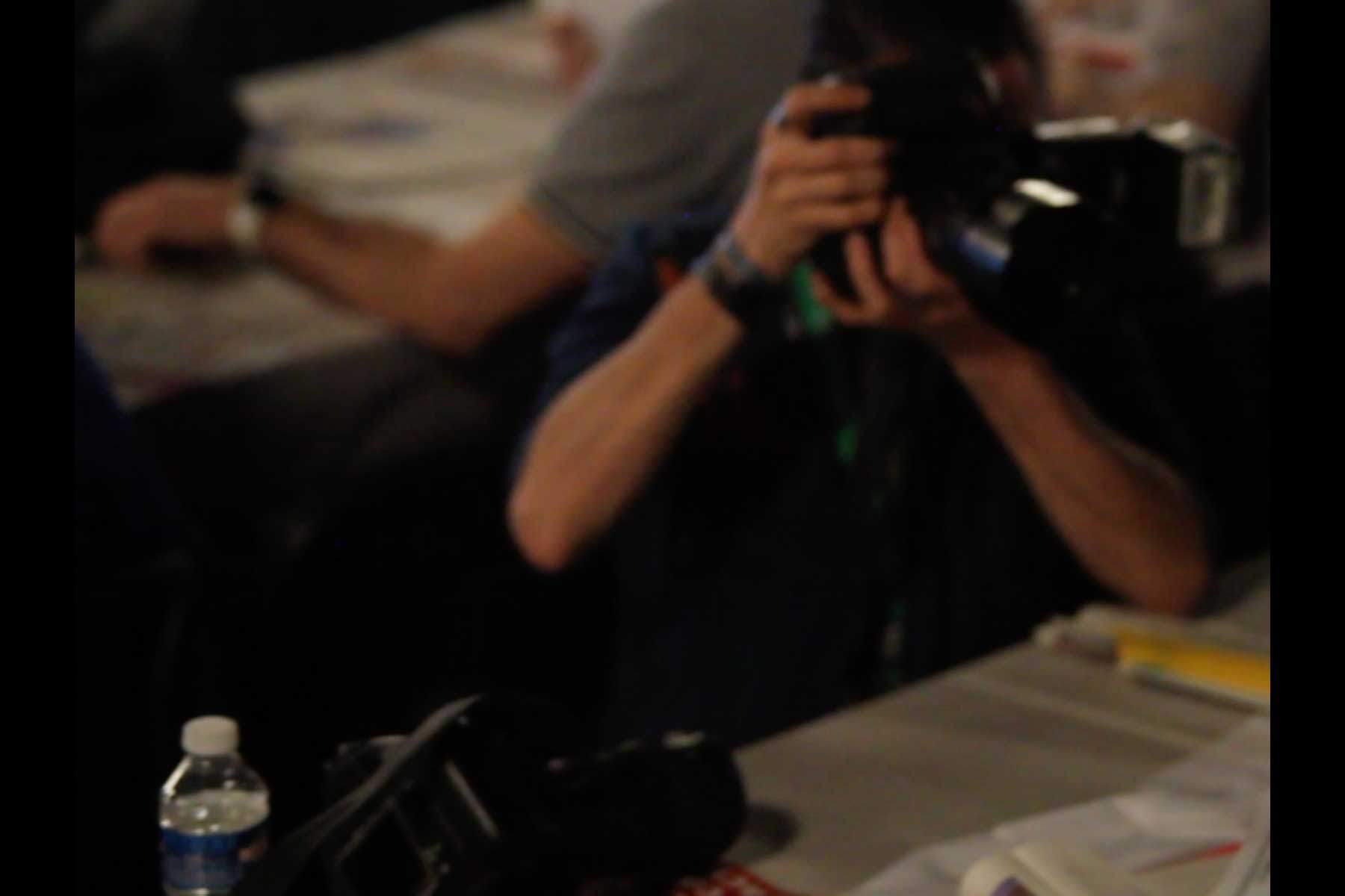 Der Gewerkschafter Emmanuel Roux wird auf seinem Platz fotografiert auf dem 51. Kongress der CGT  Fotografie von Heiko Schäfer