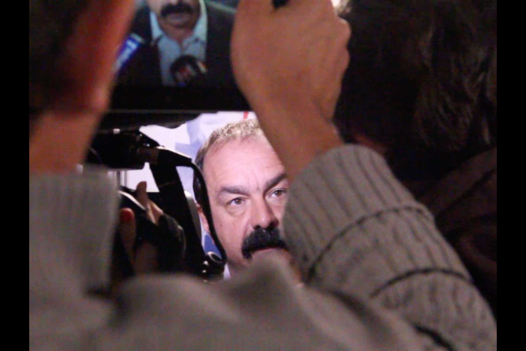 Eine Pressekonferenz mit dem Generalsekretär der CGT Philippe Martinez  Fotografie von Heiko Schäfer