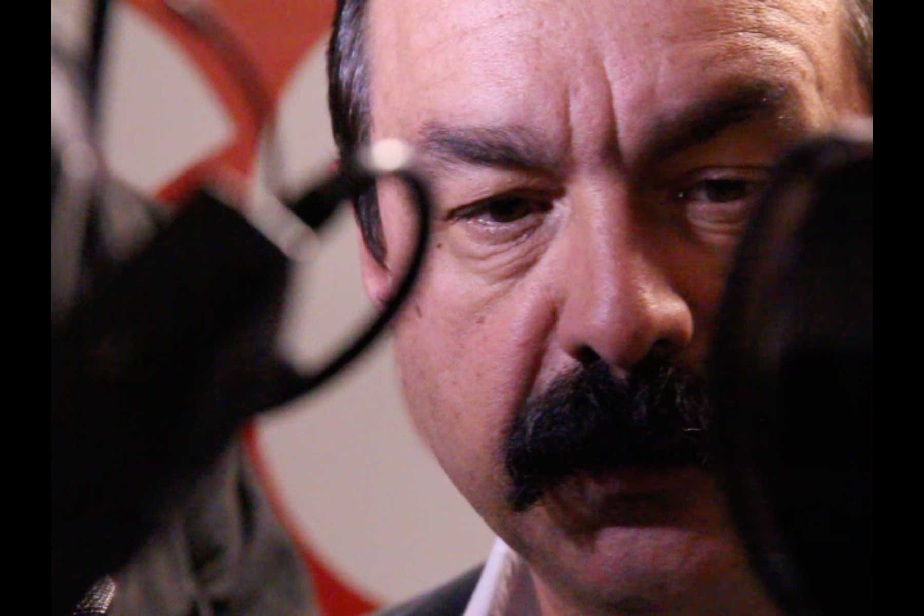 Eine Pressekonferenz mit dem Generalsekretär der CGT Philippe Martinez  Fotografie von Heiko Schäfer