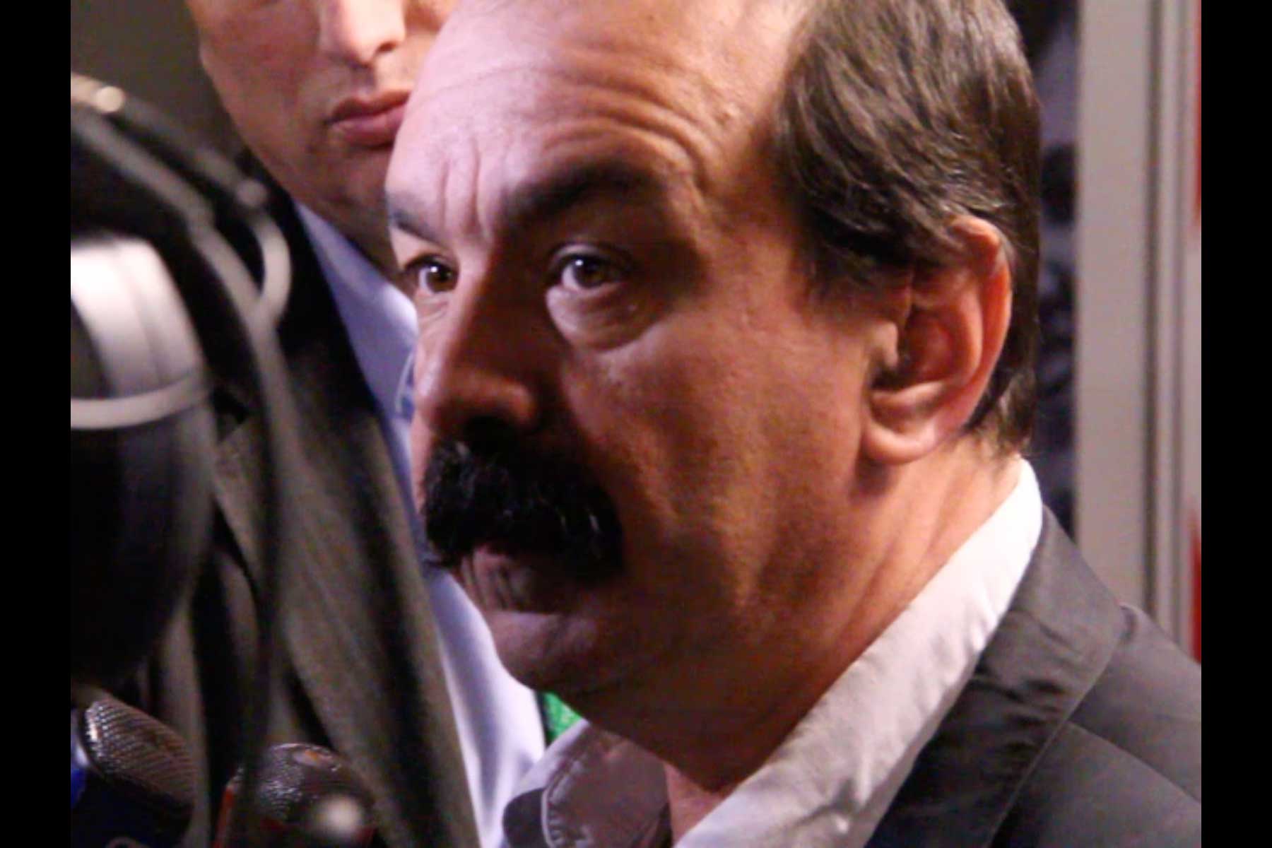 Eine Pressekonferenz mit dem Generalsekretär der CGT Philippe Martinez  Fotografie von Heiko Schäfer