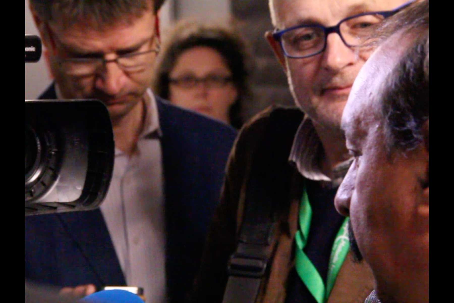Eine Pressekonferenz mit dem Generalsekretär der CGT Philippe Martinez  Fotografie von Heiko Schäfer