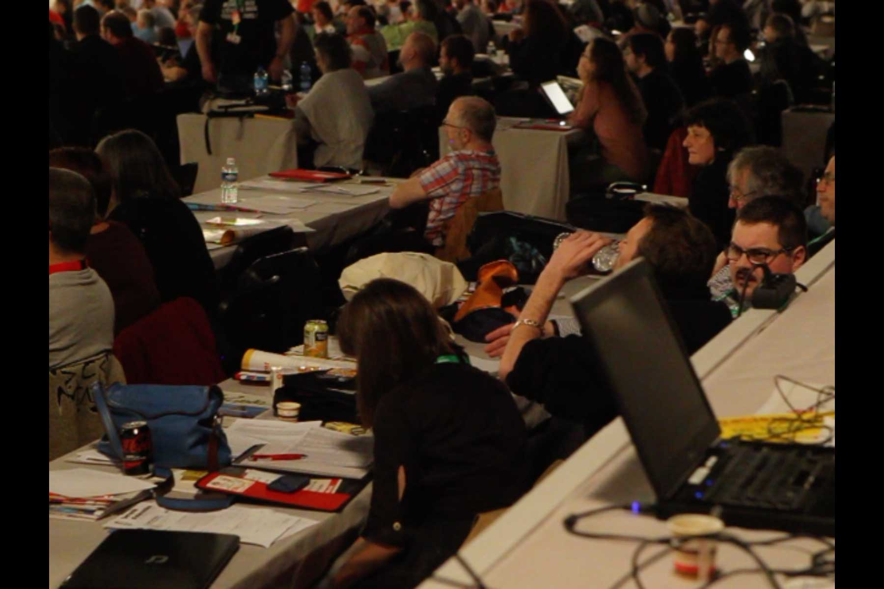 Blick in die Reihen mit den delegierten Gewerkschafter:innen auf dem 51. Kongress der CGT  Fotografie von Heiko Schäfer