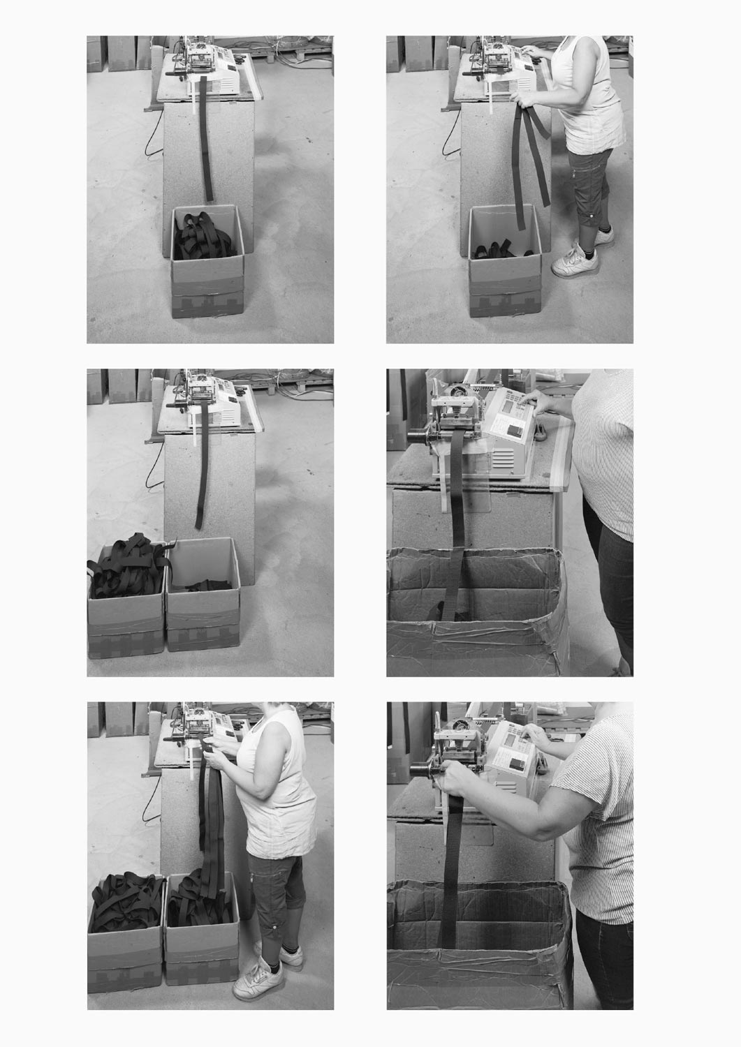 Eine Textilarbeiterin arbeitet an einer Maschine in der Firma M. Batex  Fotografie von Heiko Schäfer