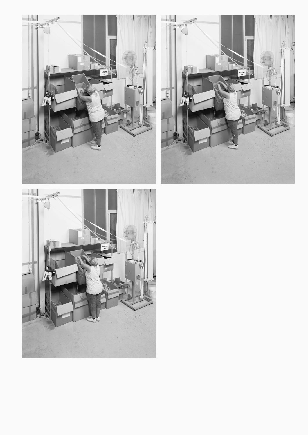 Eine Textilarbeiterin arbeitet an einer Maschine in der Firma M. Batex  Fotografie von Heiko Schäfer