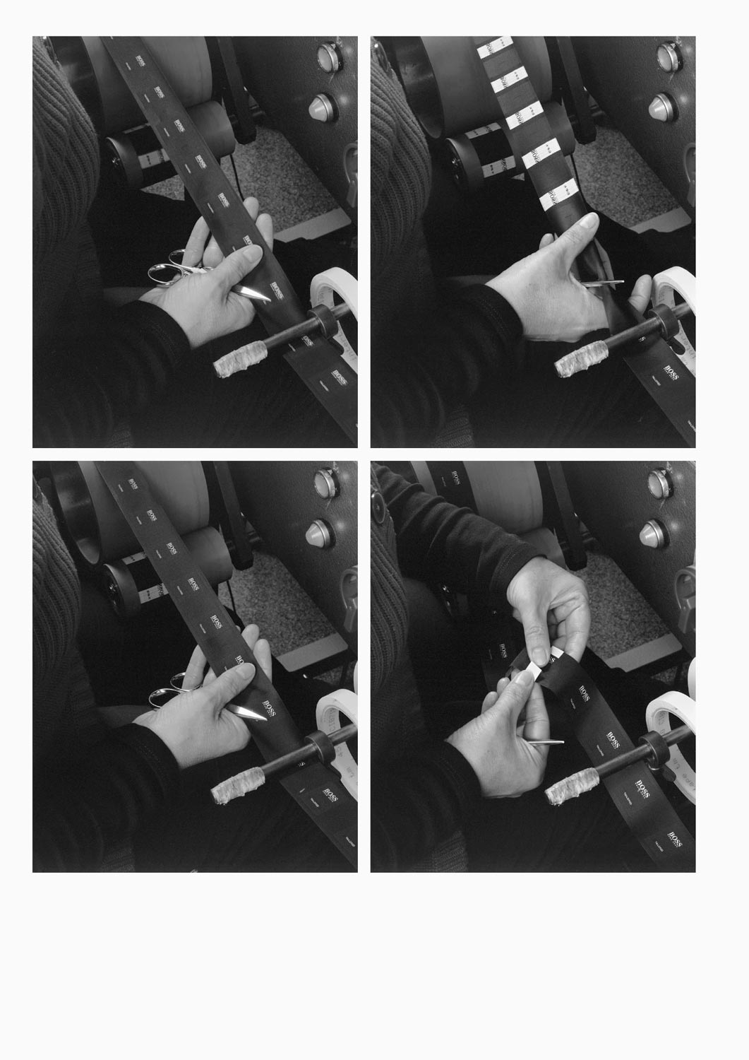 Eine Textilarbeiterin arbeitet an einer Maschine in der Firma Darcor Etiketten  Fotografie von Heiko Schäfer