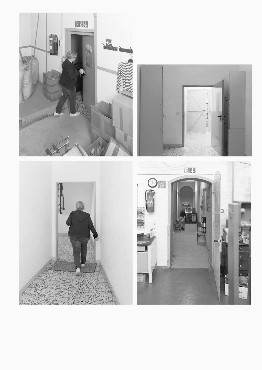 Eine Textilarbeiterin ist auf dem Weg zum Pausenraum der Firma M. Batex  Fotografie von Heiko Schäfer