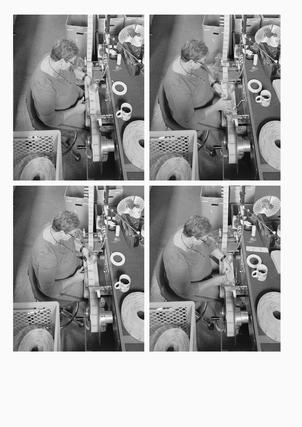 Eine Textilarbeiterin arbeitet an einer Maschine in der Firma Darcor Etiketten  Fotografie von Heiko Schäfer