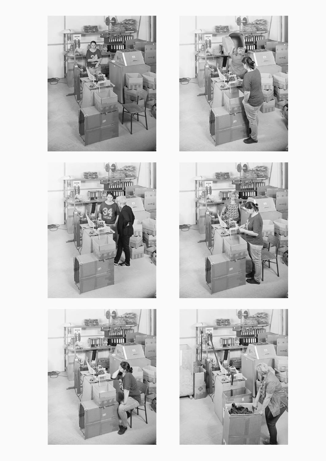 Eine Textilarbeiterin arbeitet an einer Maschine in der Firma M. Batex  Fotografie von Heiko Schäfer